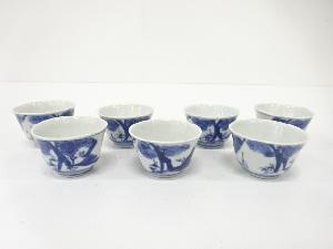 染付　松山水　煎茶碗　7客